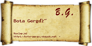 Bota Gergő névjegykártya