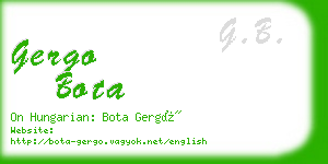 gergo bota business card